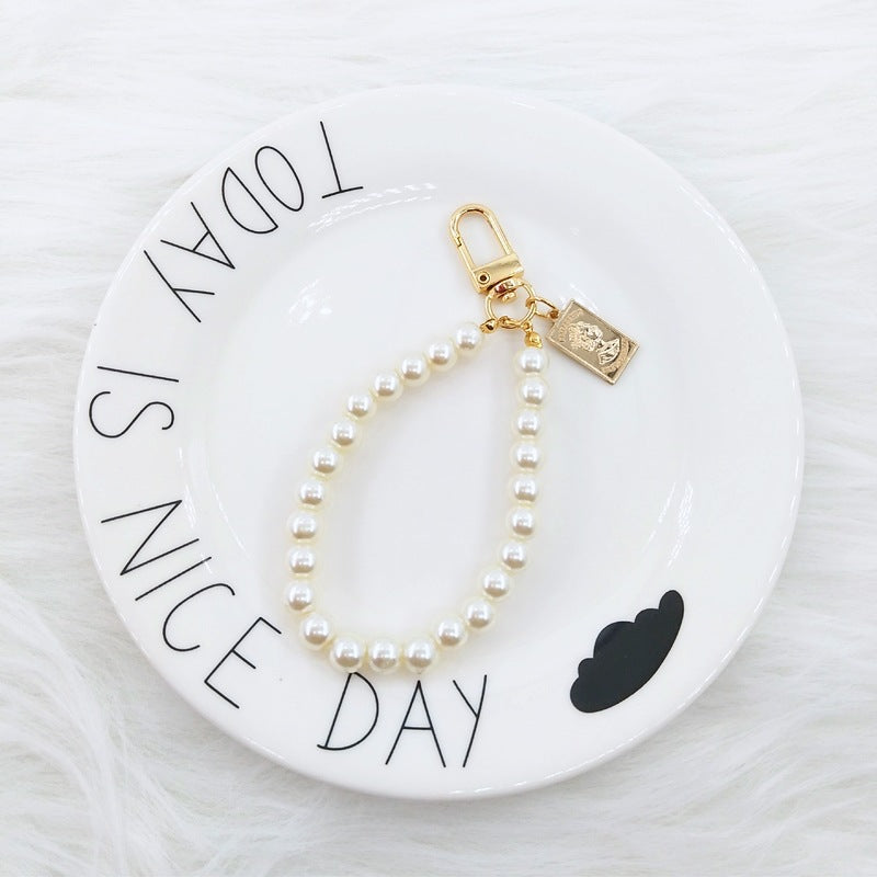 Wholesale Pearl Chain Metal Keychain